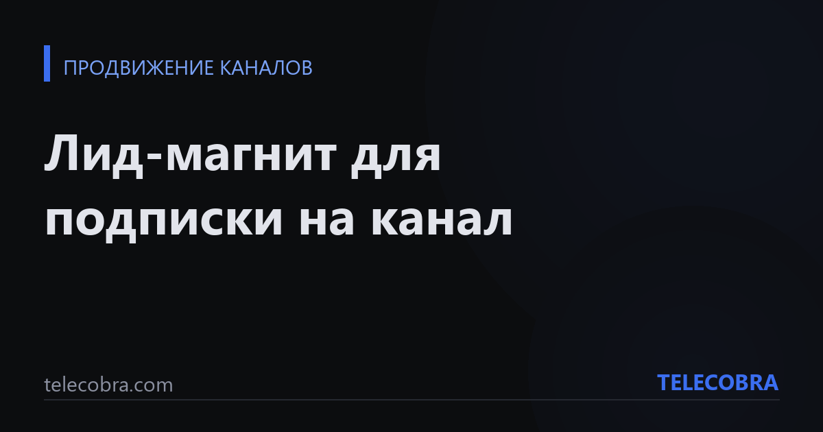 Лид-магнит для подписки на канал