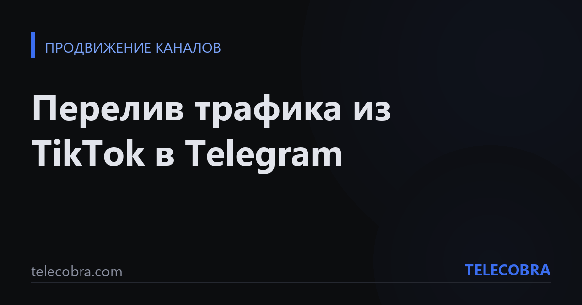 Перелив трафика из TikTok в Telegram