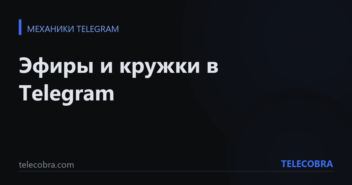 Эфиры и кружки в Telegram