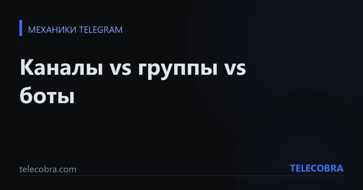 Каналы vs группы vs боты