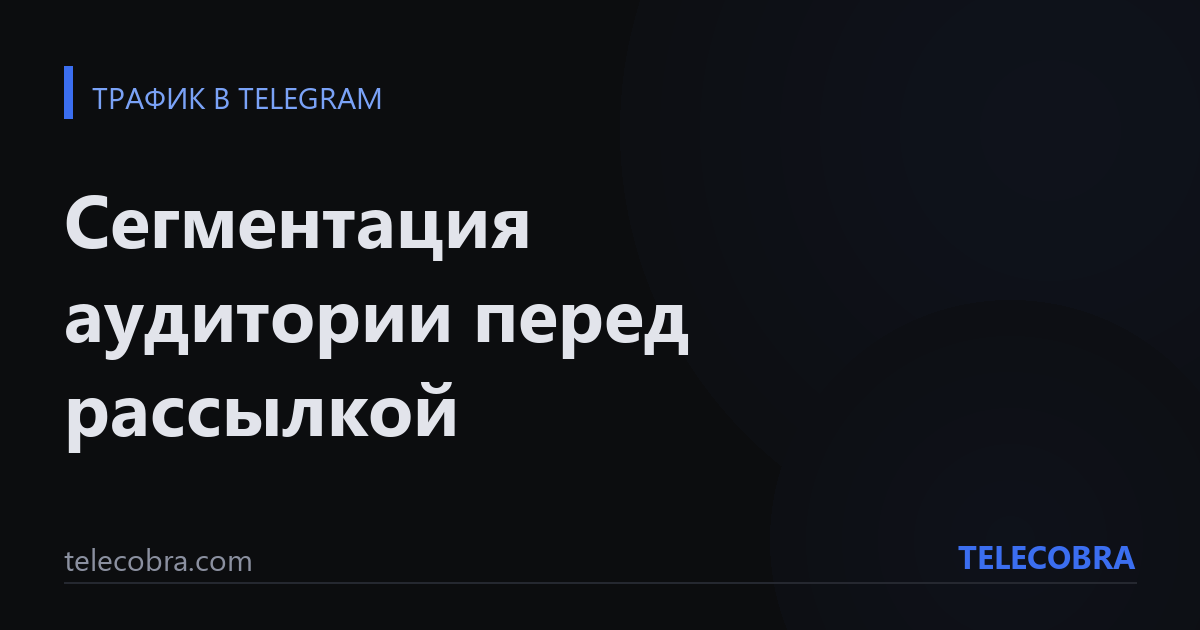 Сегментация аудитории перед рассылкой
