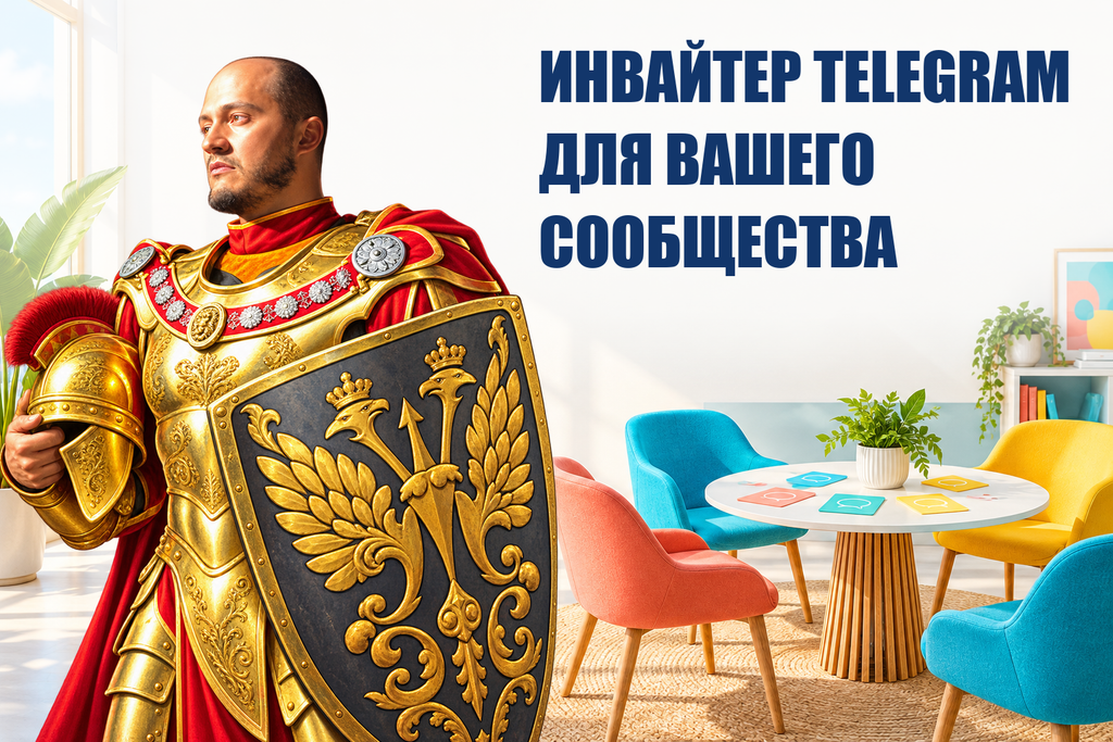 ИНВАЙТЕР TELEGRAM ДЛЯ ВАШЕГО СООБЩЕСТВА — тематическая обложка с персонажем Telecobra
