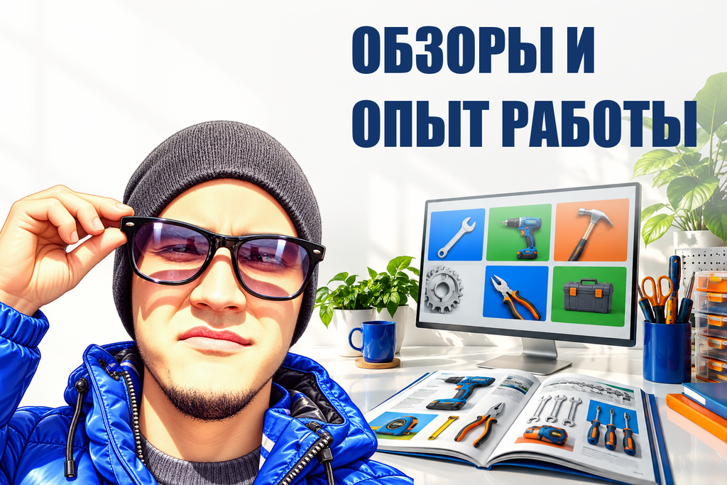 ОБЗОРЫ И ОПЫТ РАБОТЫ — тематическая обложка с персонажем Telecobra