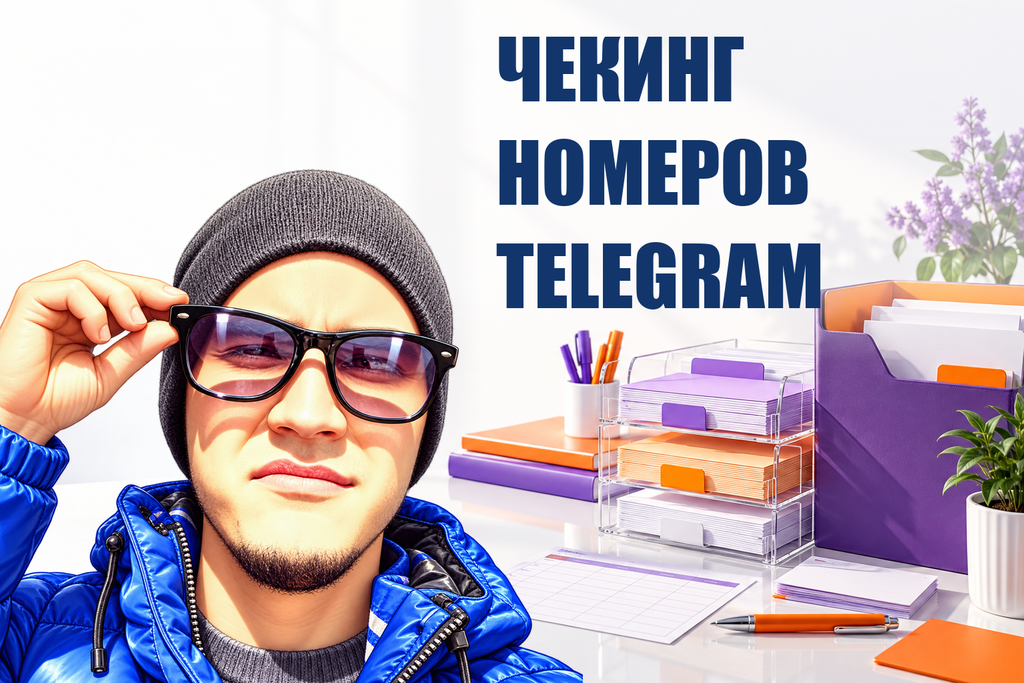 ЧЕКИНГ НОМЕРОВ TELEGRAM — тематическая обложка с персонажем Telecobra