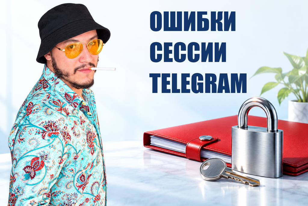 ОШИБКИ СЕССИИ TELEGRAM — тематическая обложка с персонажем Telecobra
