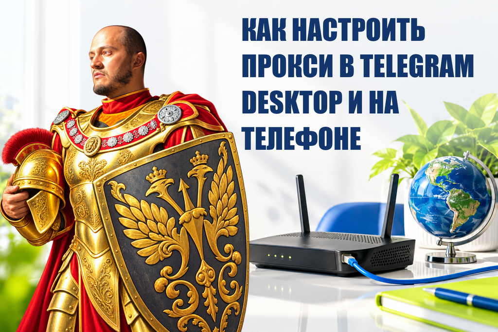 КАК НАСТРОИТЬ ПРОКСИ В TELEGRAM DESKTOP И НА ТЕЛЕФОНЕ — тематическая обложка с персонажем Telecobra