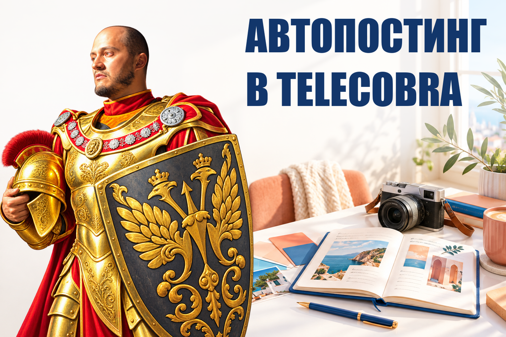 АВТОПОСТИНГ В TELECOBRA — тематическая обложка с персонажем Telecobra