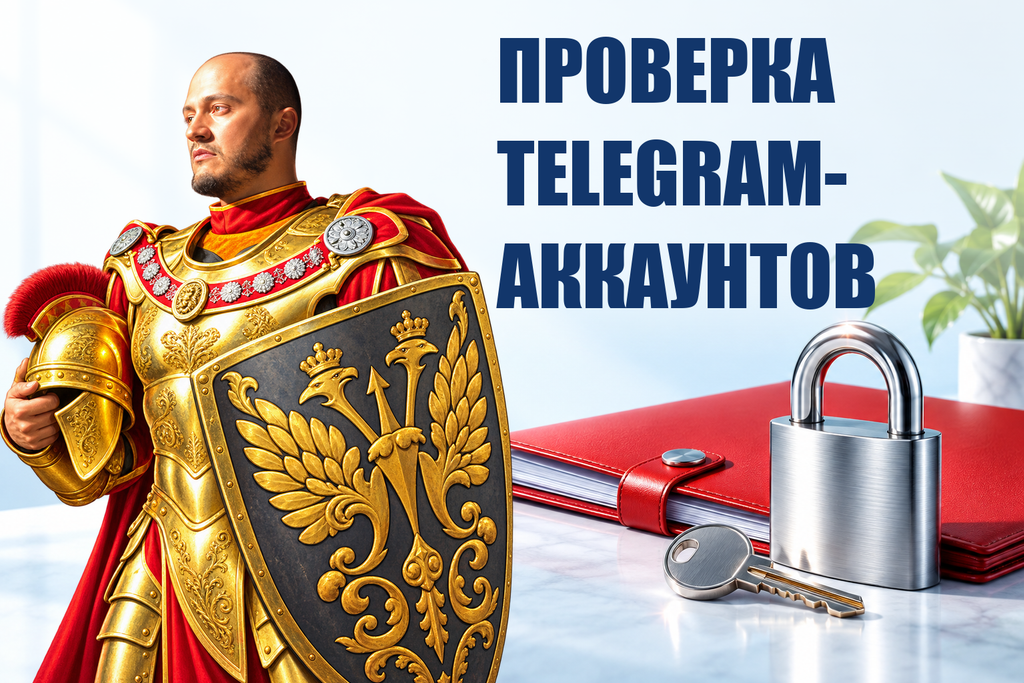 ПРОВЕРКА TELEGRAM-АККАУНТОВ — тематическая обложка с персонажем Telecobra