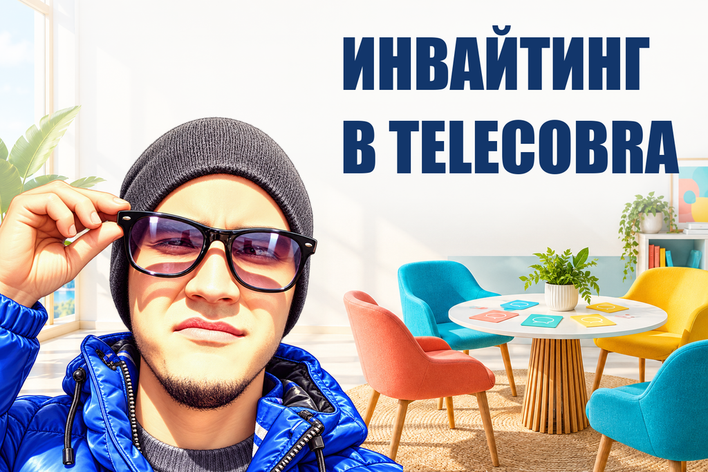 ИНВАЙТИНГ В TELECOBRA — тематическая обложка с персонажем Telecobra