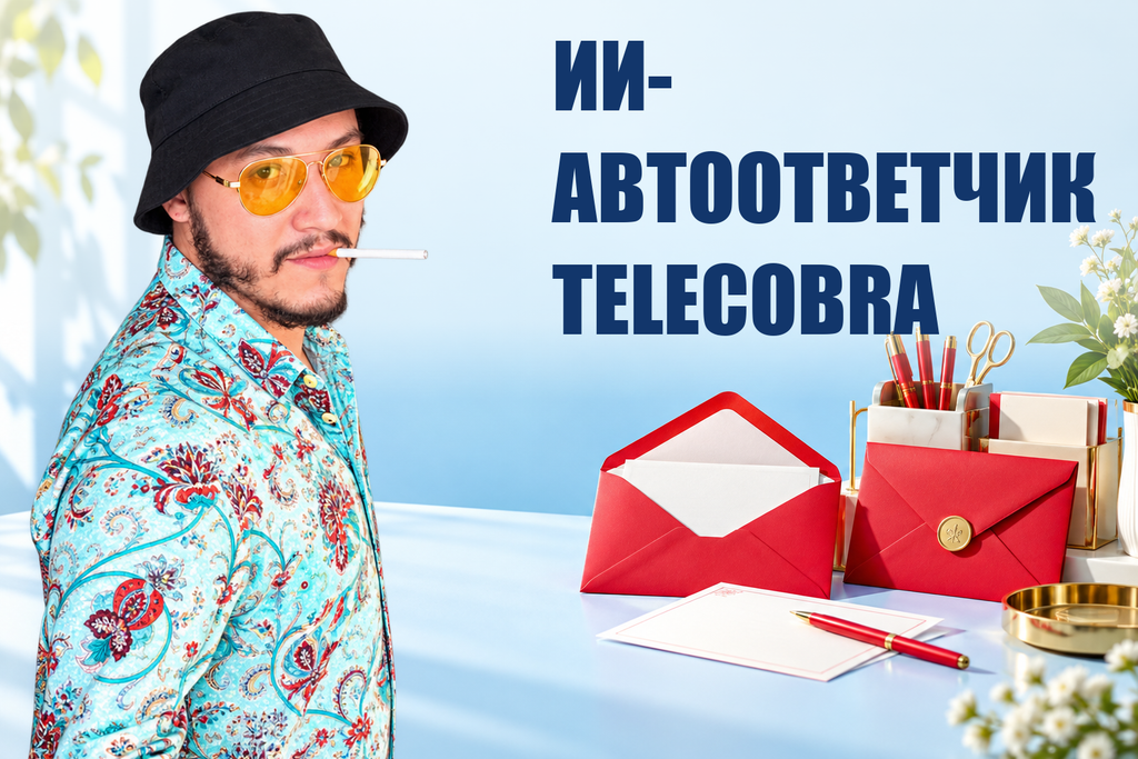 ИИ-АВТООТВЕТЧИК TELECOBRA — тематическая обложка с персонажем Telecobra