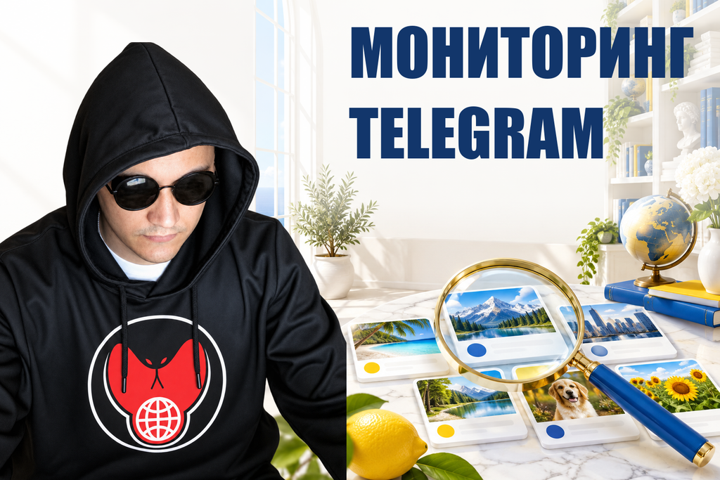МОНИТОРИНГ TELEGRAM — тематическая обложка с персонажем Telecobra