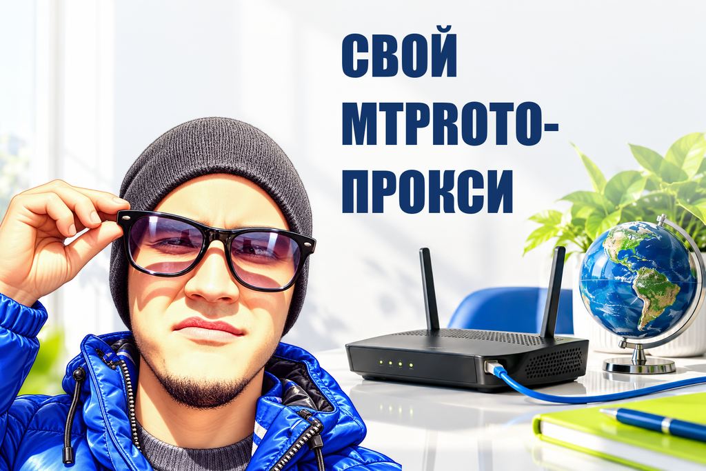 СВОЙ MTPROTO-ПРОКСИ — тематическая обложка с персонажем Telecobra