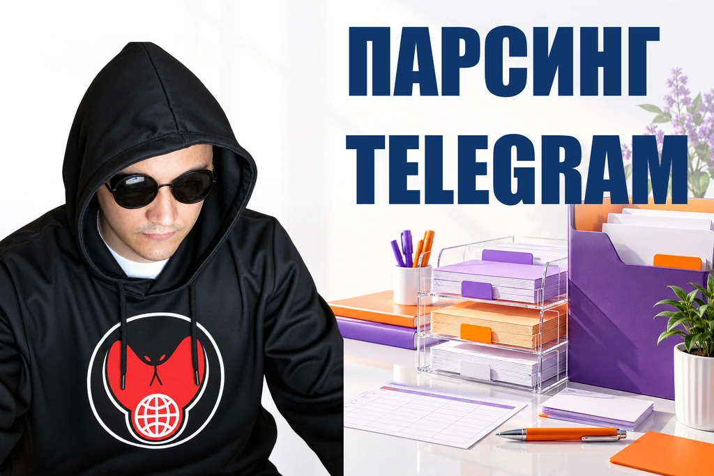 ПАРСИНГ TELEGRAM — тематическая обложка с персонажем Telecobra